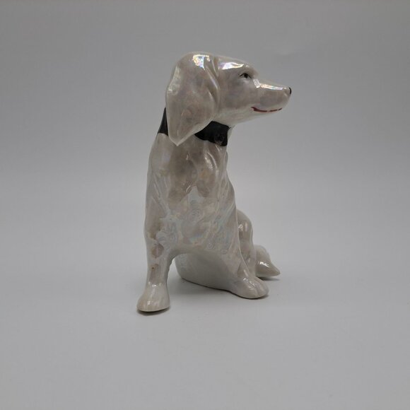 Lusterware Ceramic Dog Figurine Cocker Spaniel White Collectible Vintage - Picture 7 of 16